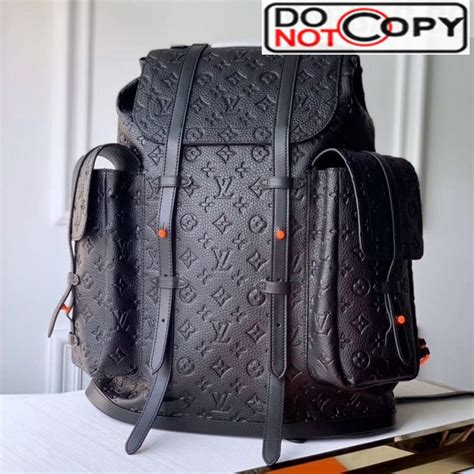 embossed black lv|black embossed Lv backpack.